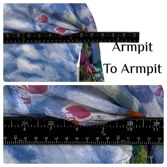 NWT Roaman’s Seaside Tropical Artsy Print Button Up Tank Blouse Plus Size 24W - Picture 6 of 14